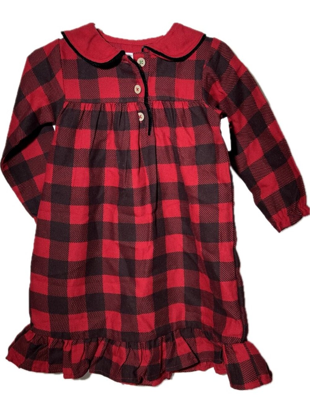 Mud Pie 12m 18m nightgown red black buffalo check plaid Christmas Holiday preppy